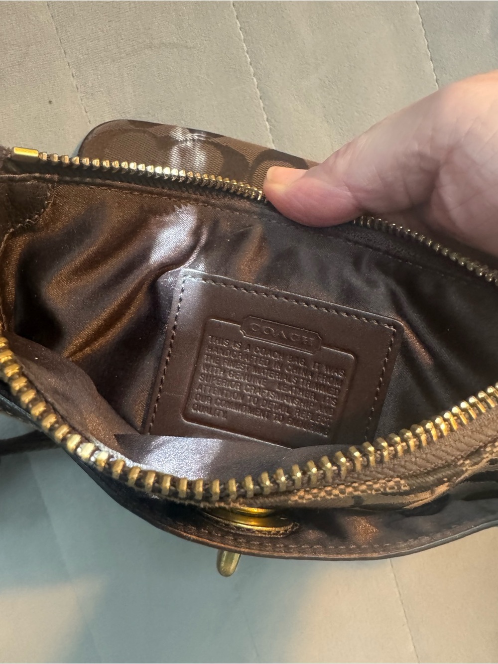 Coach Brown Signature Canvas Messenger Crossbody with Dark Brown Trim - Picture 7 of 7